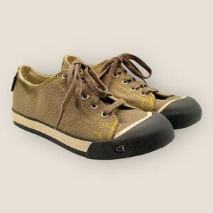 Keen Unisex Coronado Canvas Lace-Up Sneakers Brown With Rubber Toe Sz 3 New